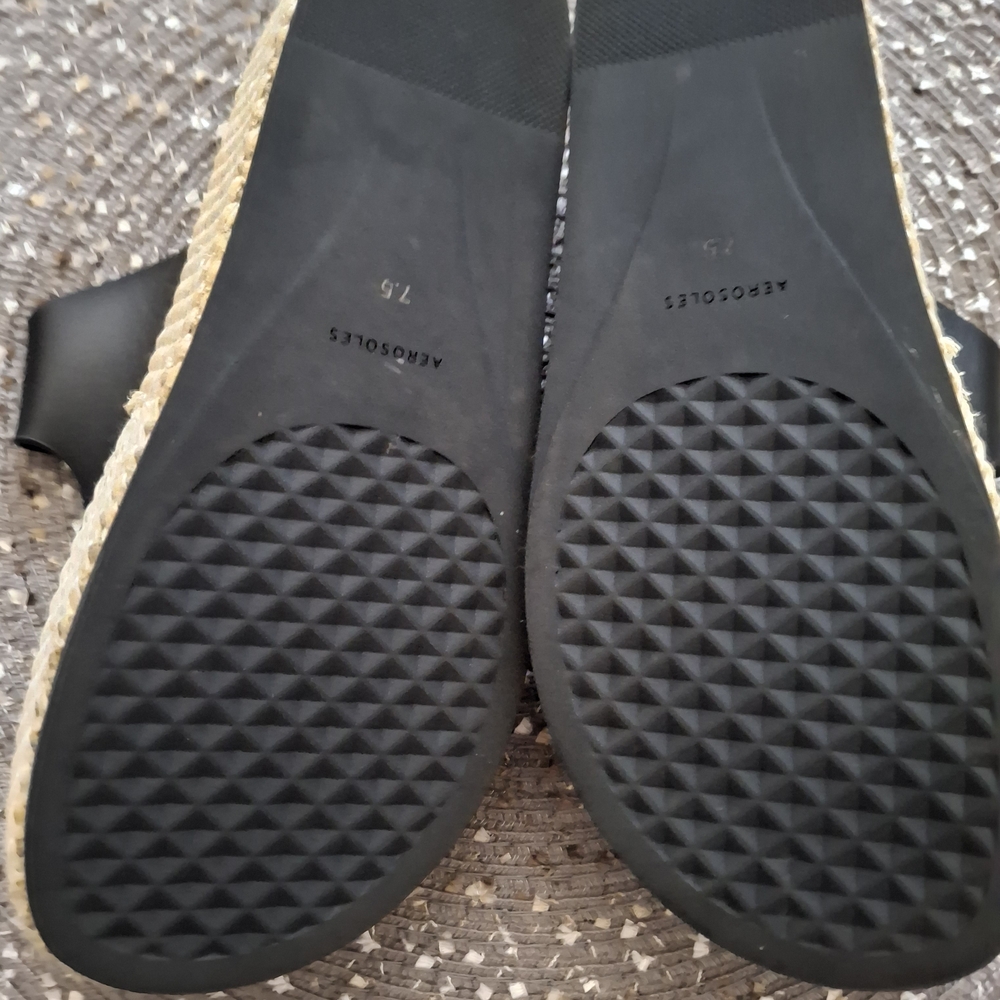 Aerosoles Black Sandals with Silver Buckles - Picture 7 of 8